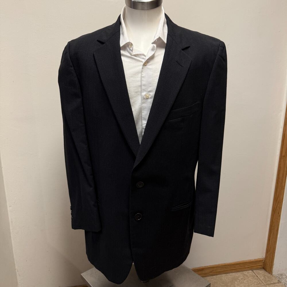 ERMENEGILDO ZEGNA Soft Wool Blazer Mens 40 Sport Coat Jacket Gray Pinstripe